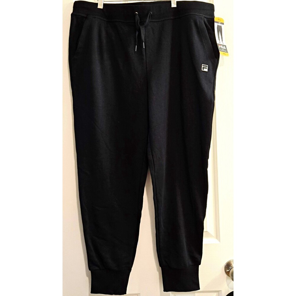 New FILA Ladies Jogger Sweatpants Black XXL 2X NWT Loungewear Pockets Comfort